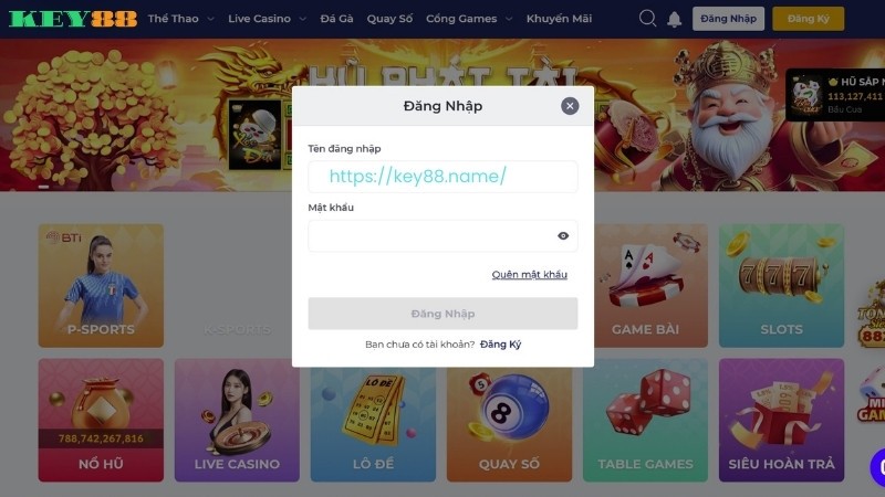 Quy trình đăng nhập KEY88 nhanh chóng